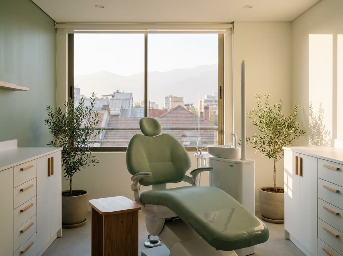 Sala de atención dental moderna con luz natural